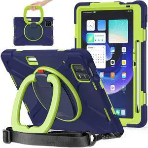 GooodiDEAR for Xiaomi Mi Pad 6/ Mi Pad 6 Pro 11-inch Tablet Case - Heavy Duty Shockproof Cover, 360° Rotating Hand Strap, Foldable Stand, Anti-Slip Handle, Adjustable Shoulder Strap, Pen Holder - Navy