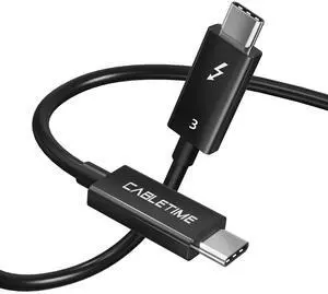 Thunderbolt 3 Cable 40Gbps/100W/5A, Thunderbolt 3 Cable Compatible with New MacBook Pro, ThinkPad Yoga, Alienware 17 and More (2.3FT/0.7M)