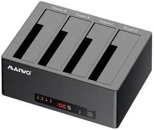 MAIWO 4 Bay Hard Drive Docking Station with Offline Clone for 2.5 3.5 Inch SATA HDD SSD, USB 3.0/eSATA 5Gbps Speed with UASP, 96TB Capacity, External HDD Duplicator