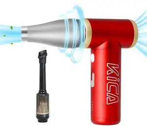 KiCA JetFan 2S Electric Air Duster with Vacuuming Accessory (Red)