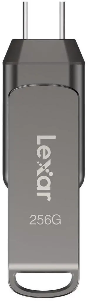 Lexar 256GB JumpDrive Dual Drive D400 USB 3.2 Type-C & Type-A Flash Drive for Storage Expansion, Photo Back-up for iPhone 15, Up to 130MB/s, Metal Housing & Swivel Design, Titanium (LJDD400256G-BNQNU)