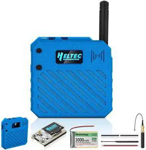 ESP32 LoRa V3 Development Board + 3.7V 3000mAh Battery + Custom Case Set - with 915MHz Meshtastic Antenna and SMA Antenna Surport WiFi Bluetooth LoRa V3 Devices for Arduino LoRawan IOT (N33,Blue)