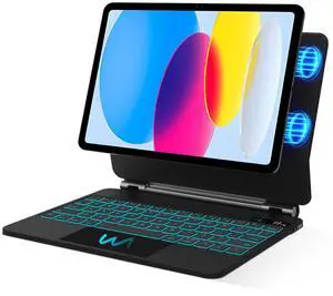 Magnetic Keyboard Case for iPad 10th Generation 10.9" 2022 and iPad 11th Generation 11" 2025, Magic Keyboard Case with Trackpad and 7 Colors Backlit for ipad 10th/11th Gen, Slim & Lightweight, Black