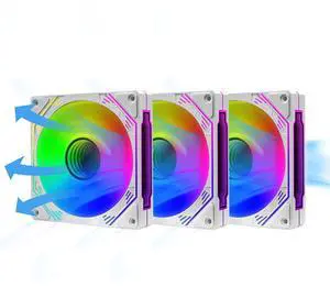PANO-MOUNTS 120mm ARGB Fan Infinity Mirror Reverse Airflow 5V 3Pin Addressable RGB PWM PC Computer Water Cooler CPU Case Fan 600-1800RPM White 3-Pack