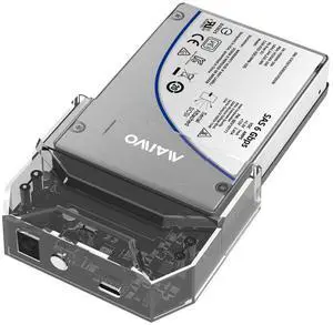 MAIWO SAS to USB-C Adapter Enclosure(MAX 6Gbps),Tool-Free 2.5 inch SAS/SATA External Hard Drive Enclosure with 6TB Storage Expansion,12V3A Power Supply, Plug and Play