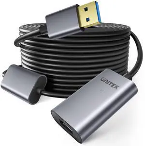 Unitek USB 3.0 Active Extension Cable, 32 Feet Extender Cord for Oculus Rift, Xbox Kinect, PlayStation, Webcam with 5V2A Power Adapter, Signal Booster,Aluminum