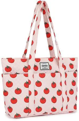 ODTEX LaptopTote Bag For Women,15.6 inch 16 inch Laptop Shoulder Bag Large Capacity Handbag for Work, Travel, Shopping (Tomato)