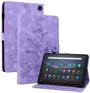 KEFBWAO Case for Amazon Fire Max 11 Tablet (13th Generation, 2023 Release), Magnetic Clasp Stand Premium PU Leather Cover with Pen Holder for Fire Max 11 Cases, Purple