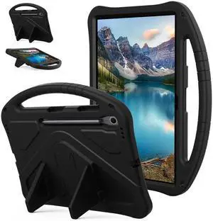 YRH for Samsung Galaxy Tab S10 FE+ Plus Case 13.1 inch 2025, Kids EVA Shockproof Cover with Stand Handle (Black)