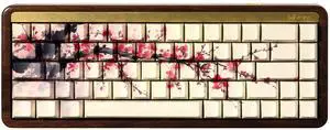 XVX Double Shot PBT Keycaps, Ink Plum Blossoms Keycaps, Side Printed Shine Through Keycap Sets, Cherry Profile Keyboard Caps with Dye Sublimation Suitable for MX Switches Mechanical Keyboard