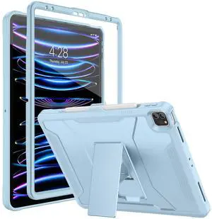Soke Case for iPad Pro 12.9 Inch 6th/5th/4th Generation(2022/2021/2020 Release), Rugged Shockproof Protective Cover with Built-in Kickstand for Apple iPad Pro 12.9 - Sky Blue