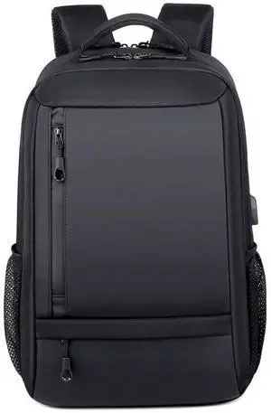 Laptop Backpack 15.6 Inch Travel USB Port Business Oxford PU Waterproof