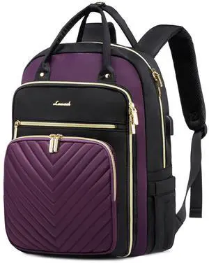 LOVEVOOK Laptop Backpack for Women, Water Resistant Travel Work Backpacks Purse Stylish Business Teacher Nurse Computer Bag with USB Charging Port, Fits 17.3" Laptop