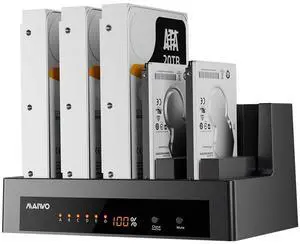 MAIWO 5 Bay External Hard Drive Docking Station for 2.5'' 3.5'' SATA HDD/SSD, USB3.0 HDD Dock with Offline Clone, 5 Bay Hard Drive Cloner/Duplicate, 110TB Capacity Expansion