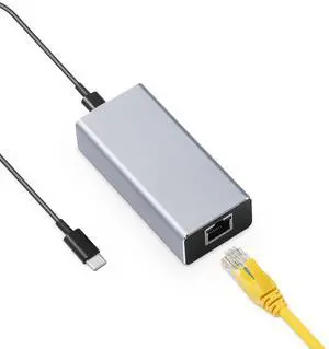 Binardat PoE Network Adaptor, IEEE802.3af/at PoE to Type-C Converter, Output USB C 5V/3A or 9V/2.22A Auto-Adaptive with Ethernet, 10/100Mbps, Wired Network and PD Charging for Smart Phone/Tablet