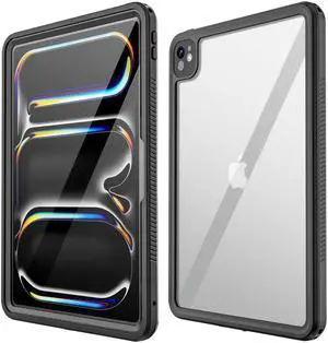 IP68 Waterproof Case for iPad Pro 13 inch M4 2024 with Pencil Holder,Foldable Kickstand,Shock Dust Snow Proof, Full-Sealing Watertight Cover