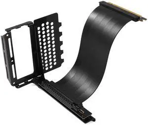 Formulamod Vertical GPU Mounting Bracket Graphics Card Holder Kit with PCI-E 4.0 x16 Riser Cable 90 Degree Right Angle 20cm (Black)