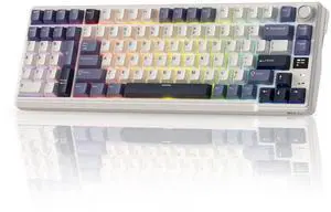 RK ROYAL KLUDGE L98 Wireless Mechanical Keyboard w/Left-Handed Southpaw Design Numpad & Hot Swappable Knob, Tri-Mode 95% Keyboard BT/2.4G/USB-C, Pro Software, Gasket Mount, Massive 8000mAh Battery