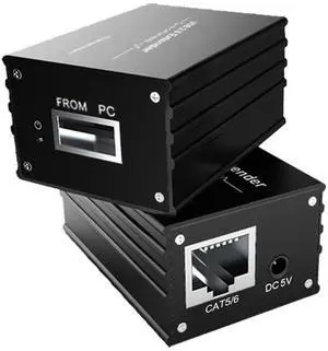 SPENFiLY USB2.0 Extender Over RJ45- Support All Operating System Cat5e/6 Up to 229ft - 1 Port USB2.0