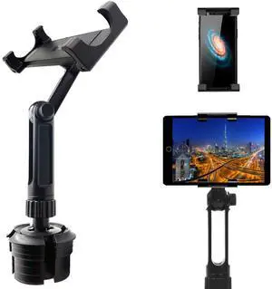 ChargerCity Xtreme Tablet Drinks Beverage Cup Holder Mount w/10inch Long Arm & 360º Swivel Adjust for All 7"-12" Screen Tablet Like iPad PRO Air Mini Galaxy Tab Surface Pro/Book