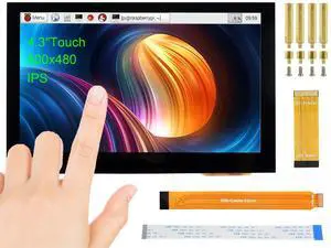 waveshare 4.3 inch DSI LCD Display for Raspberry Pi 4B/3B+/3A+/3B/2B/B+/A+/Compute Module 3+/3/4, 800×480 Touchscreen Capacitive IPS Screen Monitor, Support Raspbian/Ubuntu/Kali /WIN10 IoT/Retropie