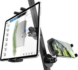 Charchendo Magnetic Tablet Phone Holder for Golf Cart Fits Club Car, ICON EV, EZGO, Yamaha, Golf Cart iPad Mount with Metal Ball Head Fits iPad Pro 12.9/Air/Mini, Galaxy Z Fold, 4.7-12.9'' Devices