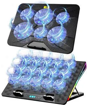 AICHESON RGB Lights AA2 Laptop Cooler and 003 Blue Laptop Cooling Pad Set