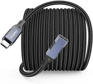 USB C Extension Cable 20ft Long, Upgraded 4K@60Hz Monitor & 100W Charging & 10Gbps Data Transfer USB-C Extender Male to Female USBC 3.2 Gen2 Type C Cord Braided for Laptop Tablet Mobile Phone and More