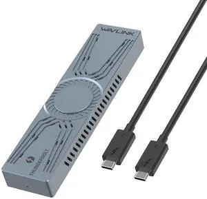WAVLINK NVMe Enclosure for PCIe 2280 SSD, Thunderbolt 3 40Gbps to M/B+M Key M.2 Enclosure, Compatible with Thunderbolt 4/3/USB 4, NVMe SSD Enclosure with High Performance Heatsink, up to 4TB
