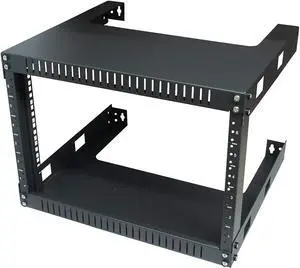 TECHTOO Wall Mount Rack Open Frame 19Inch Server Equipment Rack Heavy Duty Network Equipment Rack 13.7 Inch Deep - Black (06U)