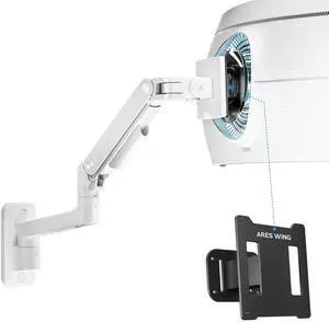 ARES WING Wall Mount Monitor Arm & VESA Adapter for Samsung Neo G9, G65B, G70A, G75T, G85NB, CRG9, CHG9, CHG90, and Odyssey G9 Monitors