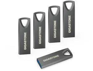 GIGASTONE 32GB Slim Fit Flash Drive (5 Pack) Z70 USB 3.2 Gen 1, 100MB/s Ultra Fast, Nickel Metal Design, Data Storage, Backup for PC/Mac/TV/Car Audio, USB 2.0/3.0/3.1 Compatible