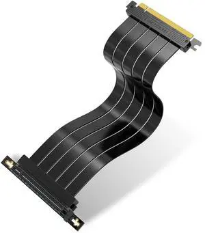 EZDIY-FAB PCIE Gen 4 16x Extreme Flexible, High Speed Riser Cable PCI Express 4.0 Port GPU Extension Card-Right Angle Connector [11.8in/30cm]
