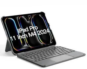 Inateck for iPad Pro 11 inch M4 2024 Case with Keyboard for iPad Pro 11 inch M4 2024,Ultralight Detachable Keyboard with Touchpad, KB04122-11 Gray