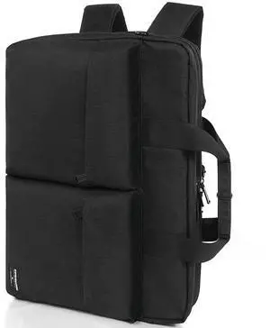 KINGSLONG 17 17.3 Inch Convertible Laptop Backpack,Laptop Messenger Bag Briefcase Handbag with Shoulder Strap for Men Women, Black