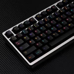 Sumgsn 121 Keys Doubleshot Keycaps Cherry Profile Purple Black Keycaps Fit for 61/64/87/104/108 Cherry Mx Switches Mechanical Keyboard