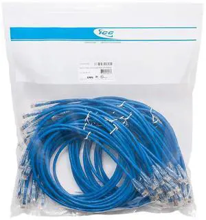 ICC CAT6 Ethernet Patch Cord with Clear Boot Strain Relief, RJ45, Stranded, 550 MHz, UTP, Pure Bare Copper Wire, 24 AWG, LAN Network Patch Cable, Blue, 3 FT, 25-Pack ICC CAT6 Ethernet Patch Cord with Clear Boot Strain Relief, RJ45, Stranded, 550 MHz, UTP, Pure Bare Copper Wire, 24 AWG, LAN Network Patch Cable, Blue, 3 FT, 25-Pack