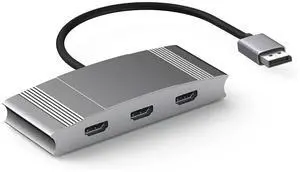 WJESOG DisplayPort to 3 HDMI Splitter, DP 1.4 to HDMI Multi Monitor 3 Port Support Dual 4K@60Hz Compatible Windows and Mac OS