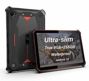 10-inch Rugged Android Tablet with 8-Core CPU| Android 14 |1920x1200 Full HD Touchscreen | IP68 | Ultra Lightweight & Tough Built | 8000mAh Battery | Waterproof Tablet for Mobile Field Work