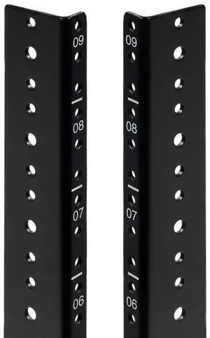 NavePoint 9U Vertical Rack Rail Pair DIY Kit with Hardware, Black