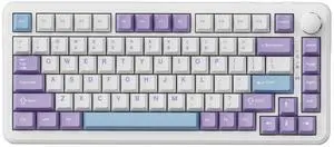 FIRSTBLOOD ONLY GAME. AK820 Max Wired 75% Mechanical Keyboard, Magnetic Switch, Hot-Swappable Gasket-Mounted Gaming Keyboard, 81 PBT Keycaps, Multimedia Keys Knob, RGB Backlit, Purple