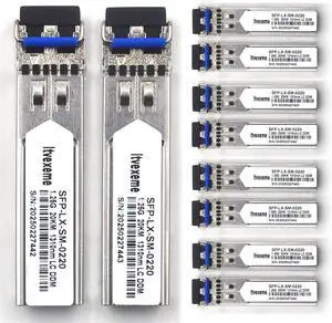 10 Pack 1.25G SFP Network Transceiver Module, 1000Base-LX Single Mode, 1310nm SMF, 20km, for Router, Network Card, Switch, Firewall etc