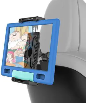 INSSKY Tesla Back Seat Tool-Free 360° Adjustable Car Mount Portable Snap-On Installation & Anti-Slip Base, Fit Thickness Case (Deep Max 1.18'') for iPad Pro/Air/Mini, Galaxy Tab, all 6.1-15.6" Devices