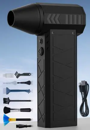 Compressed Air Duster 150000RPM Electric Air Duster with Flashlight High-Speed Air Blower 4-Gear Adjustable Mini Blower with Rechargeable Battery Dust Blower for Computer Keyboard Car and Outdoor