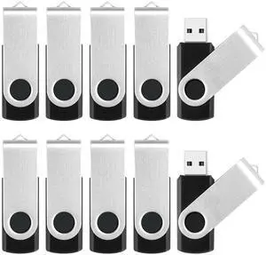USB Drive 32GB Flash Drives 10 Pack, Swivel Memory Stick Pendrive Jump Drives Multipack, Portable Memoria USB Storage Flash Drive Photo Stick Data Backup for Home, School, Office Supplies