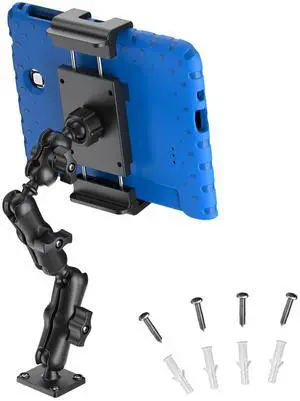 PLDHPRO Tablet Holder for Car Dashboard Heavy Duty Drill Base 360° Adjustable 3-Stage Stand Dash Mount Compatible with iPad, Galaxy Tab, Fire HD, 5.1-15.6'' Phone Tablets for Truck Wall Desk Vehicle