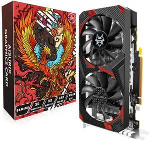 AISURIX RX 580 Graphics Card 8GB GDDR5 2048 SP PCIe 3.0 Dual Fan Cooling DirectX 12 256-Bit HDMI/DP/DVI Outputs Video vard for Gaming PC and Streaming