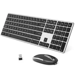 2025 New Wireless Keyboard and Mouse Combo2.4G Silent Cordless Keyboard Mouse Combo for Windows Chrome Laptop Computer PC Desktop- Ultra SlimQuiet Full Size Keyboard with Number Pad-Black