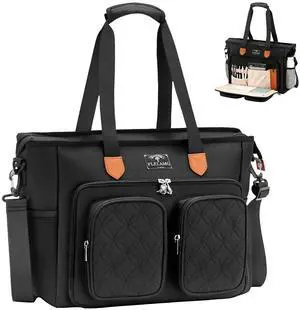 Flelamo Teacher Tote Bag 15.6 Inch, Womens Computer bag, Nurse Bags for Work,Women Work Bags, Professional Laptop Tote Computer Shoulder Bags, Laptop Briefcase for Office, College, Nursing