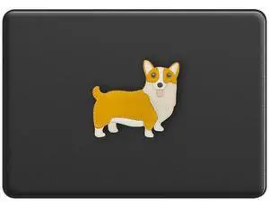 Durable PU Leather & PC Protective Hard Shell Cover with Magnetic Stand Compatible with MacBook Air 13.6 inch Case 2024 2023 2022 Release M3 A3113 M2 A2681,Corgi